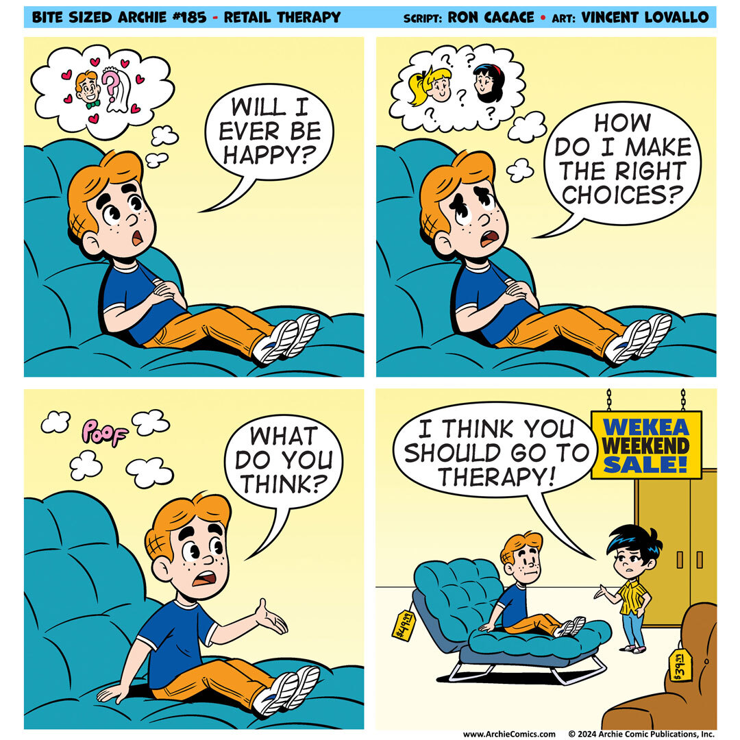 A BITE SIZED ARCHIE comic strip. 