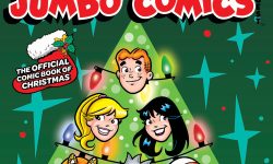 Cover of WORLD OF ARCHIE DIGEST #145. Heads of Archie, Betty, Veronica, Josie, Jughead, and Sabrina float on top of a stylized triangle Christmas tree, over a field of green with stylized stars and holly berries.