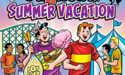 Cover of ARCHIE MILESTONES DIGEST #30. Archie and Jughead are at a carnival, and Jughead is holding every snack he could find, including popcorn, corn dogs, cotton candy, burgers, and candy-covered apples. The text reads: JUGHEAD SUMMER VACATION.