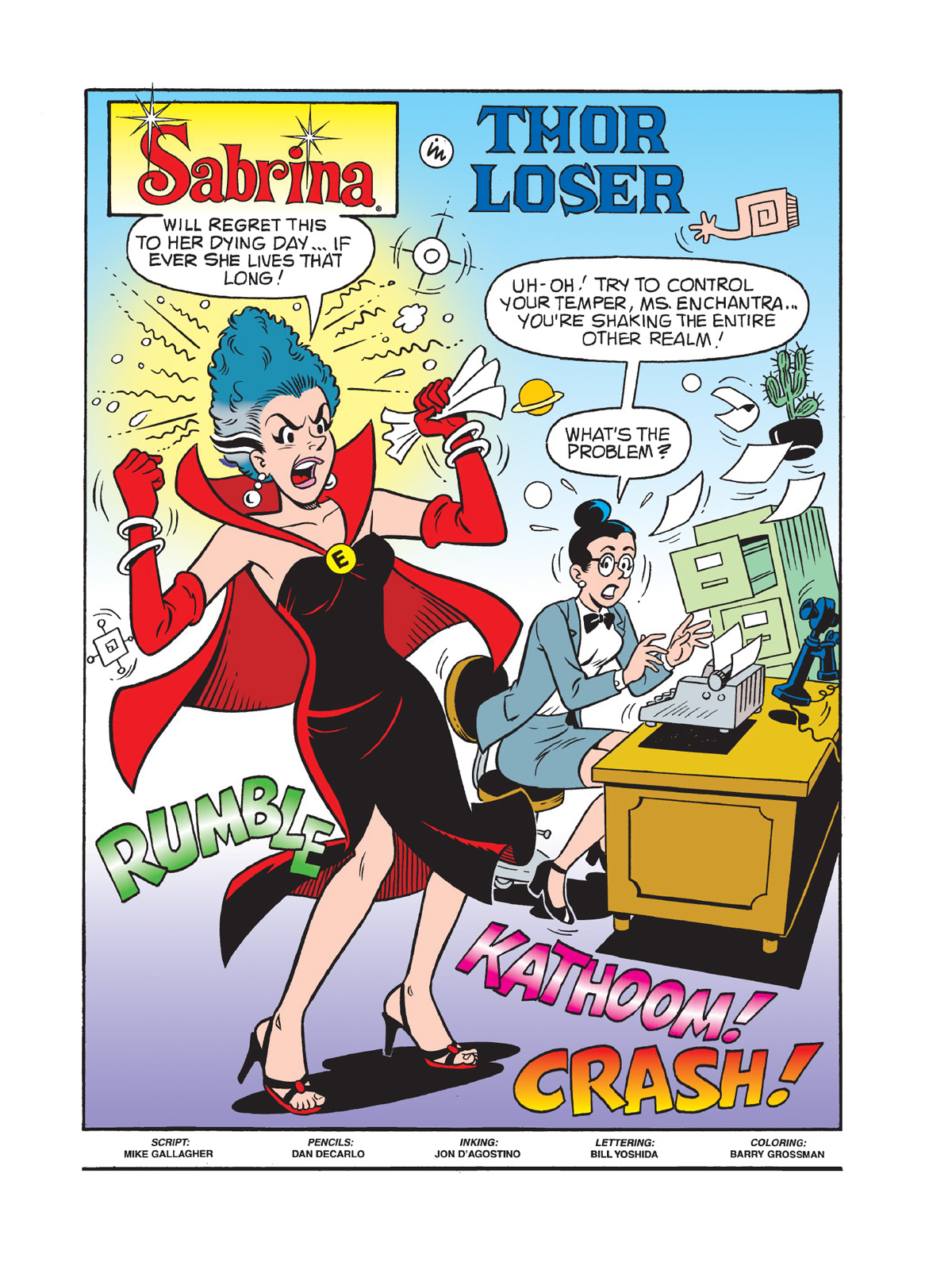 Interior story page from BETTY & VERONICA DIGEST #335 featuring Sabrina the teenage witch and Enchantra.