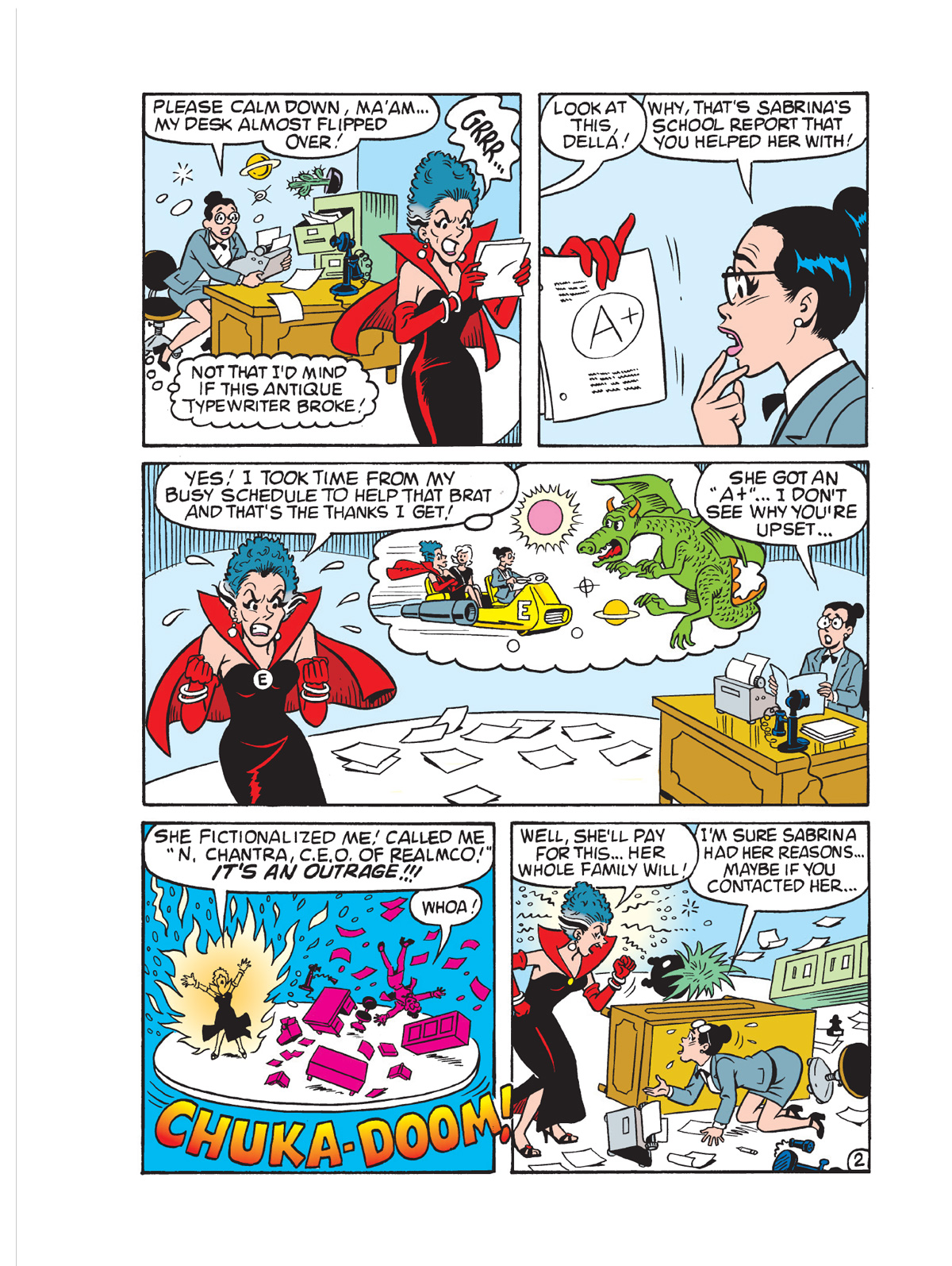 Interior story page from BETTY & VERONICA DIGEST #335 featuring Sabrina the teenage witch and Enchantra.