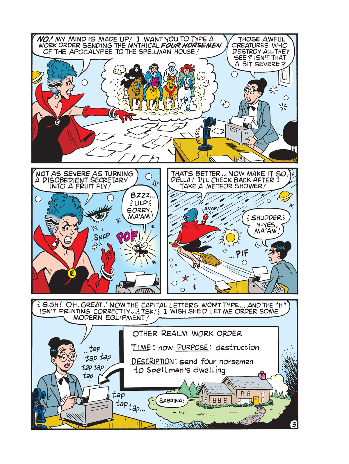 Interior story page from BETTY & VERONICA DIGEST #335 featuring Sabrina the teenage witch and Enchantra.