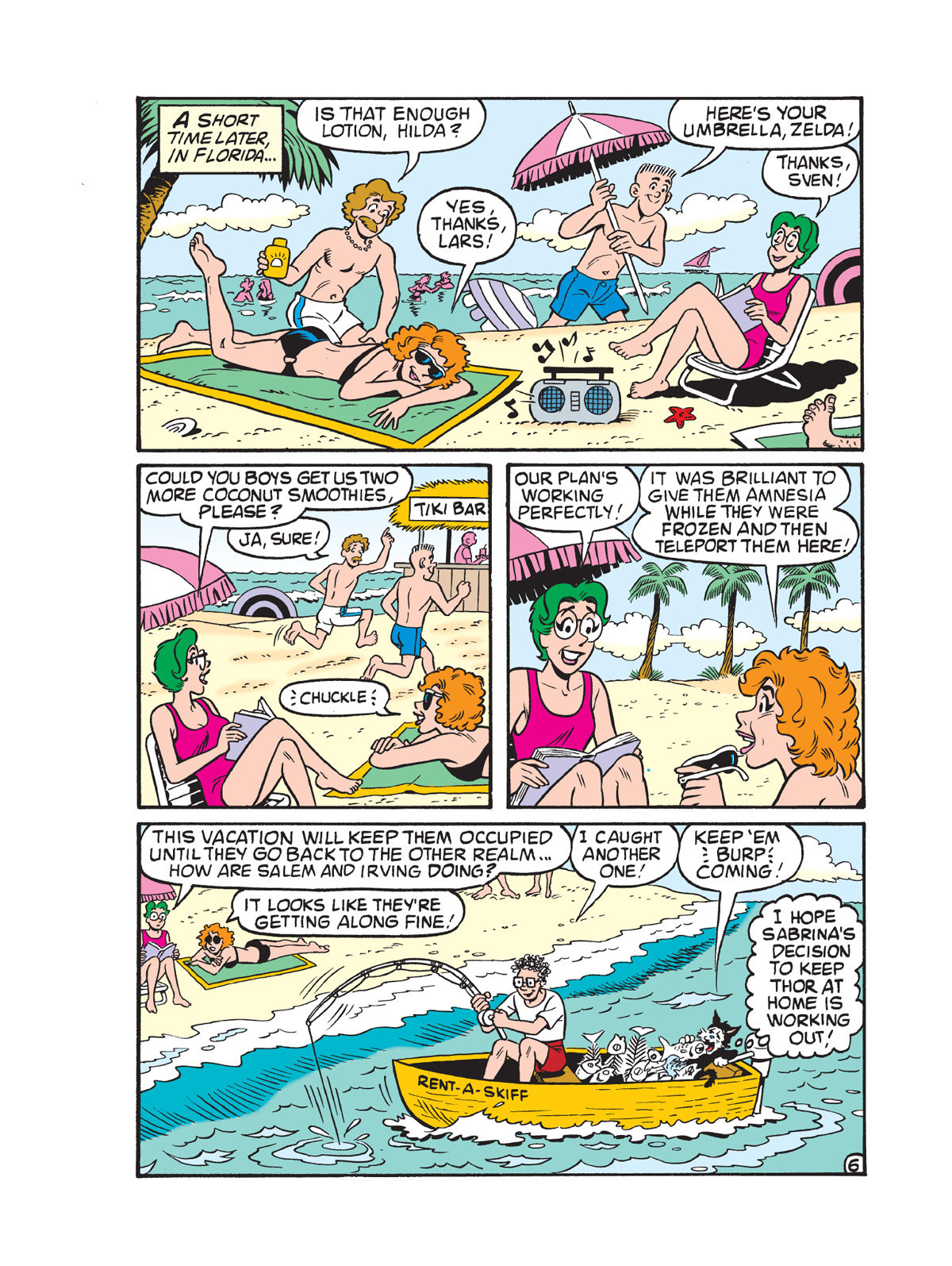 Interior story page from BETTY & VERONICA DIGEST #335 featuring Sabrina the teenage witch and Enchantra.