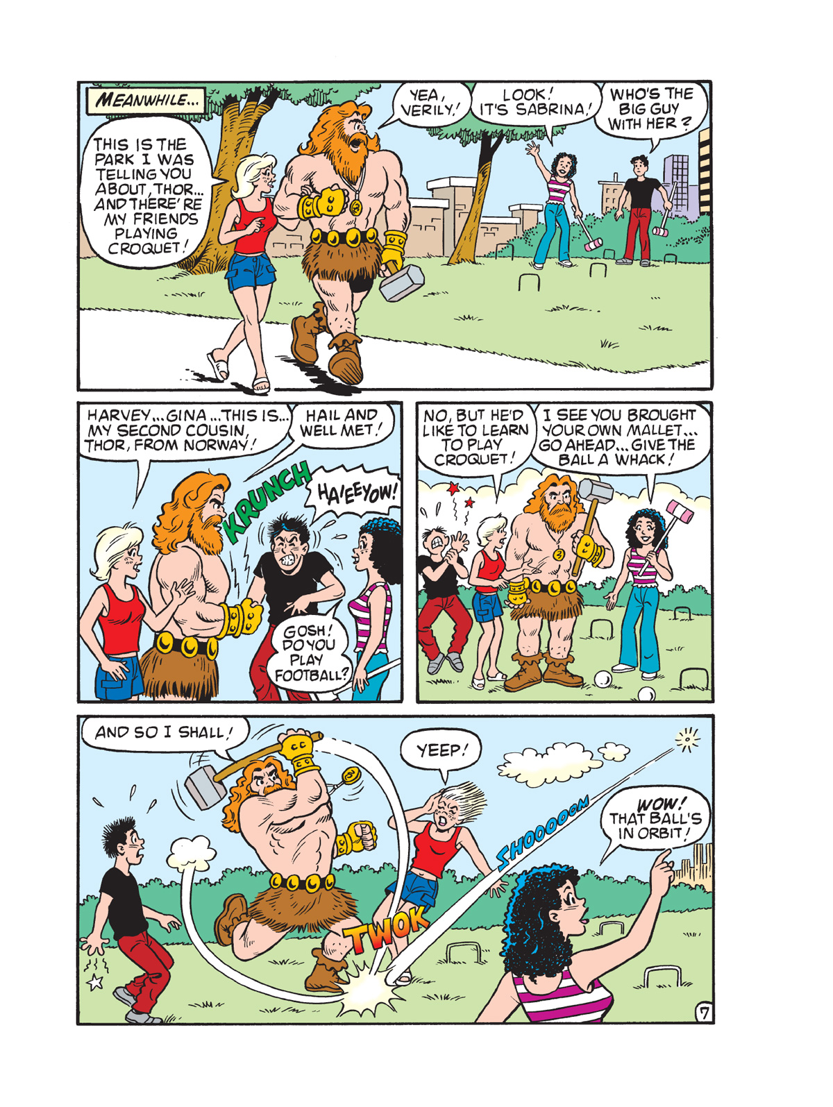 Interior story page from BETTY & VERONICA DIGEST #335 featuring Sabrina the teenage witch and Enchantra.