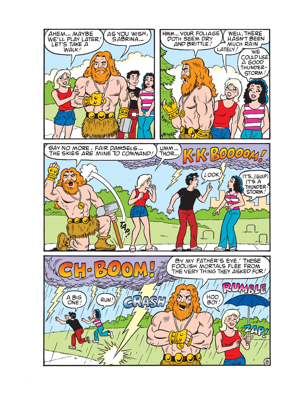 Interior story page from BETTY & VERONICA DIGEST #335 featuring Sabrina the teenage witch and Enchantra.