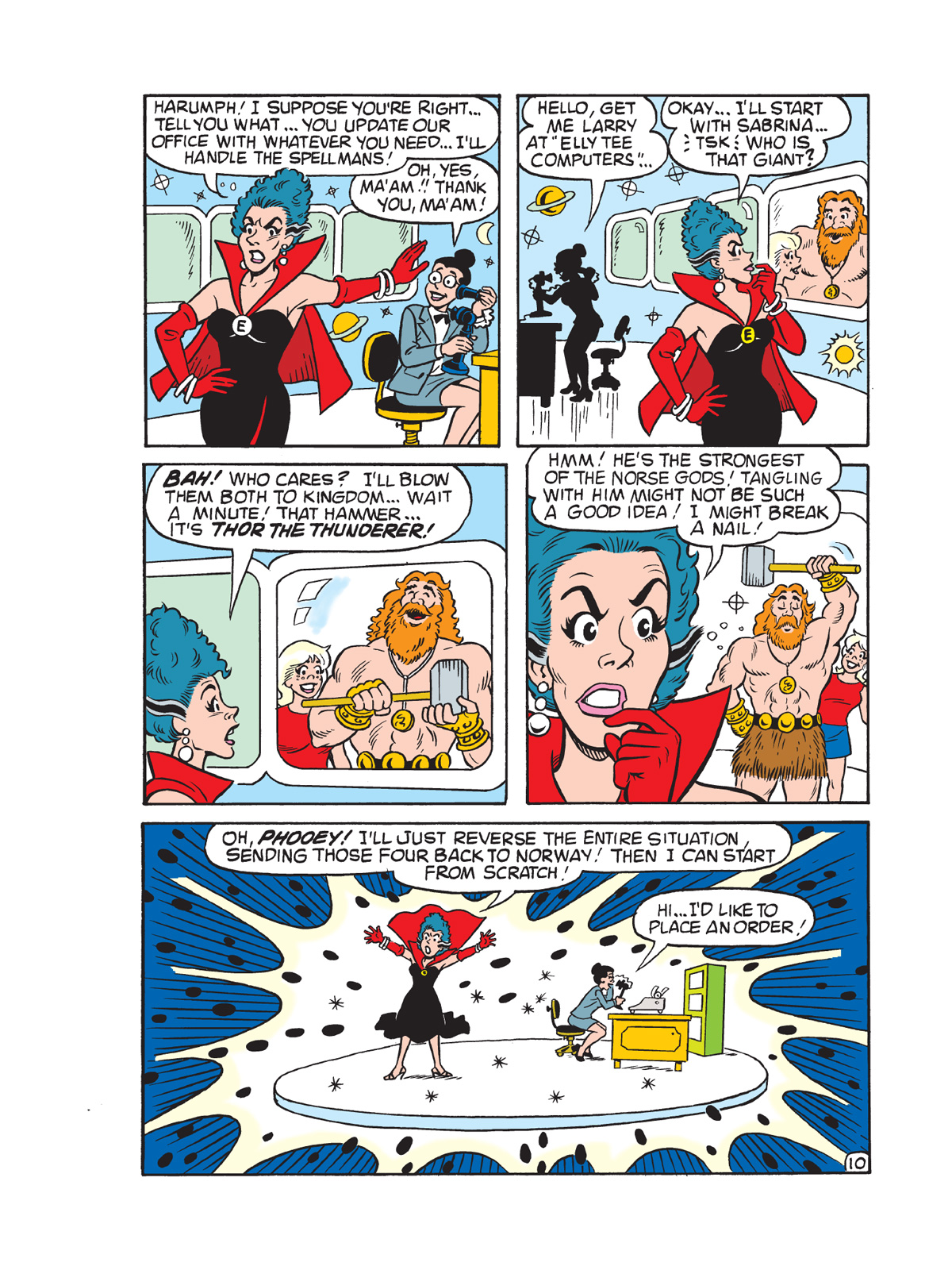 Interior story page from BETTY & VERONICA DIGEST #335 featuring Sabrina the teenage witch and Enchantra.