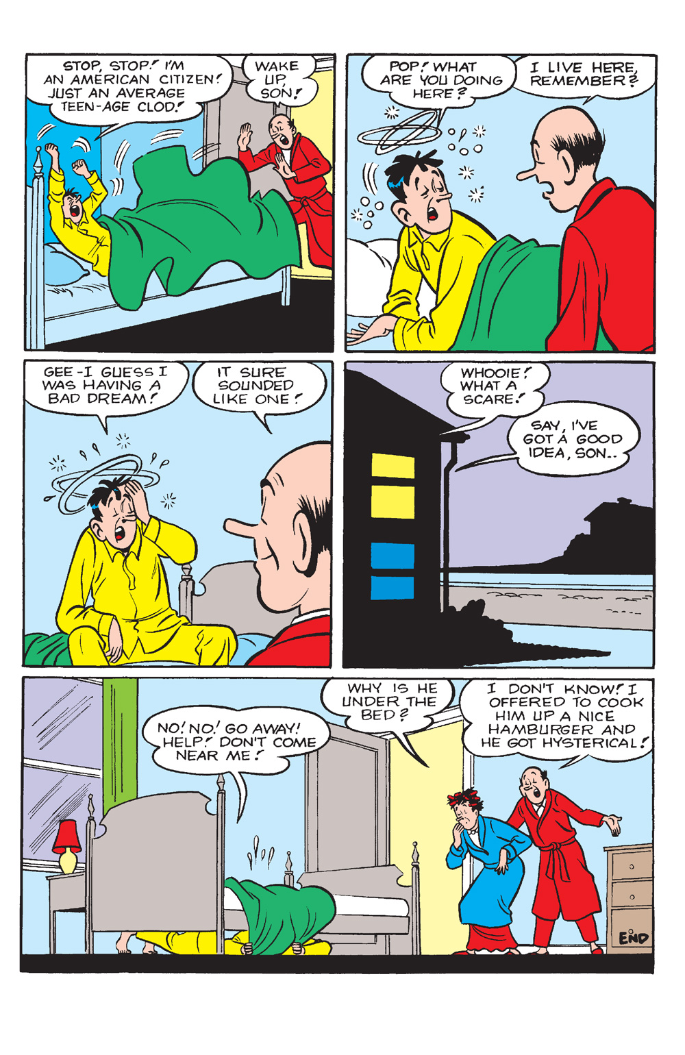 Interior story page from JUGHEAD #78: FACSIMILE EDITION, in which Jughead has nightmares about living in a world of sentient food after a bout of indigestion.